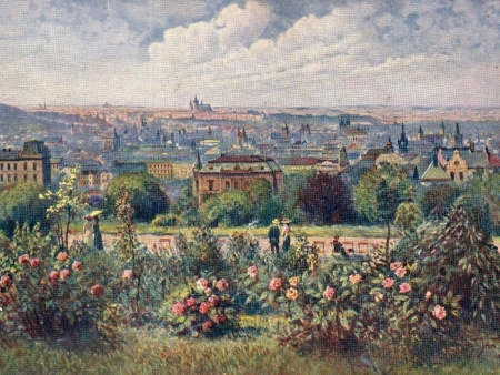 Riegrovy sady. pohlednice kol. 1919